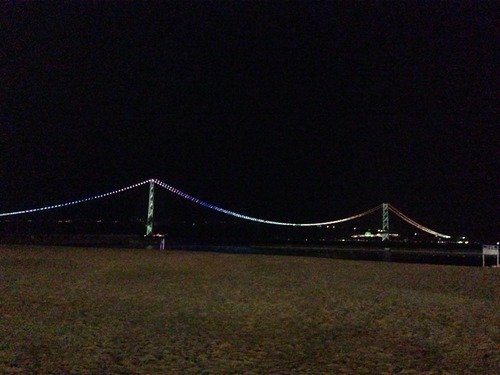 明石大橋夜
